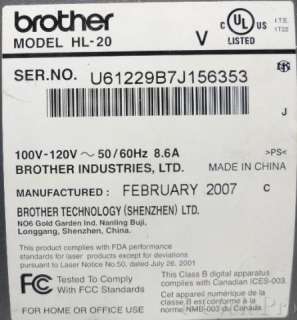 Brother HL 2040 Standard Black & White Laser Printer 2400 x 600 dpi 