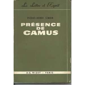  Présence de Camus Simon Pierre Henri Books