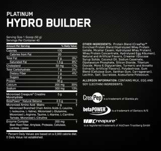 Optimum Nutrition Platinum Hydro Builder, 4 Lbs.  
