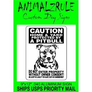  PITBULL DOG SIGN 9x12 ALUMINUM 