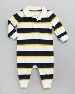 Z0TSU Ralph Lauren Childrenswear Striped Mesh Playsuit