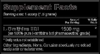 Ornithine Powder   Supplement Facts   NutraBio