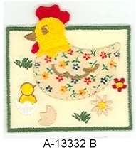 Country Farm Chicken Chick Embroidery Patch Applique  