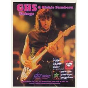  1996 Richie Sambora GHS Guitar Strings Photo Print Ad 