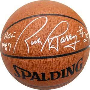 Rick Barry Memorabilia Signed Spalding Indoor/Outdoor Basketball