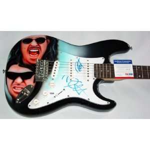  Metallica Autographed Signed Airbrush Guitar & Proof PSA 