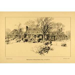  1925 Print Wayne Johnson Home Estate Long Island John Russell 