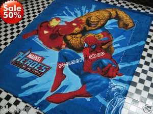 Spiderman Car Living room Bed Sheet Fleece Blanket Cover Throw Middle 