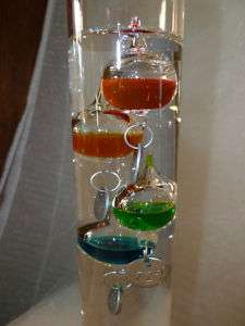 Galileo Thermometer 11 Standing Multi Colored Floats  