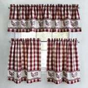 Park B. Smith Provencal Rooster Tier Kitchen Curtains