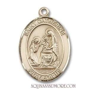  St. Catherine of Siena Large 14kt Gold Medal Jewelry