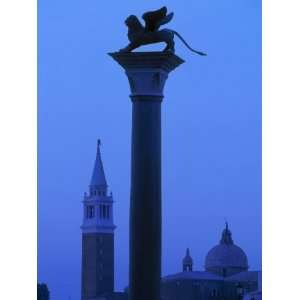  Winged Lion Column, St. Marks Sq, Vencie, Italy Stretched 