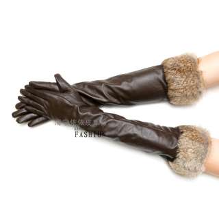   Women Genuine Leather Gloves Long 50cm Evening Party Opera  