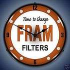 Fram Air Oil Filters Gas Station Backlit Clock Free SH items in 
