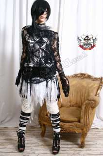 Gothic BAT SKIRT+CORSET CINCHER Fringe Garter Belt ★2PC  