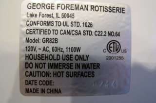 George Foreman Model GR82B Lean Mean Fat Reducing Roasting Machine 