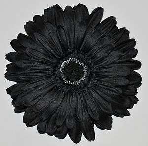 Huge Large 8 Gothic Black Gerbera Daisy Silk Flower COMBO HAIR Clip 
