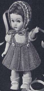 Vintage Knitting PATTERN 8 inch Doll Clothes Outfit Hat  