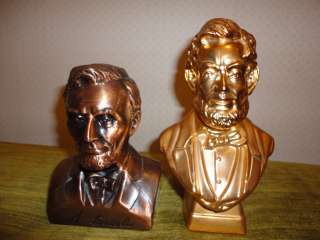   Abraham Lincoln Collectibles Old Metal Bank & Gold Avon Bottle  
