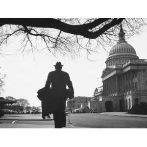  Senator William Langer Walking Outside Capitol Stretched 