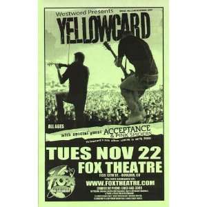  Yellowcard Fox Boulder Original Concert Poster