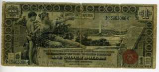 1896 1 DOLLAR US SILVER CERTIFICATE EDUCATIONAL NOTE VG  