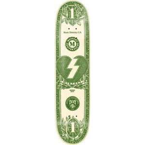  Mystery Dollar Green Skateboard Deck   8.0 Green/White 
