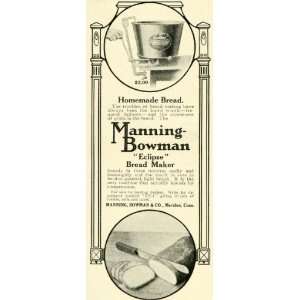  1907 Ad Manning Bowman Eclipse Bread Maker Machine Loaf 