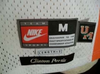Nike Miami Hurricanes Clinton Portis #28 SEWN Jersey M  