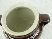Hall Pottery China Lenox Brown House Dressing 6 Pint Jar #785 