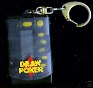 Electronic handheld DRAW POKER Game by Waco. Keychain game, links are 