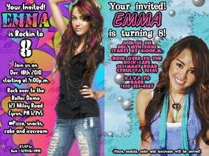 Hannah Montana Miley Cyrus invitations + party Supplies  