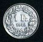 SWITZERLAND 1 FRANC 1945 B COIN EXTRA FINE SILVER