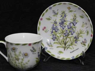   KENT POTTERY large teacup and saucer set in the HERBS GARDEN pattern