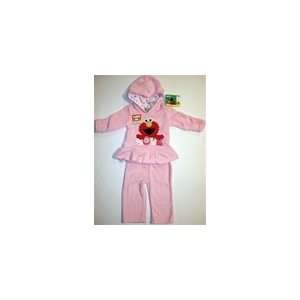    12M 24M Girls 2 PC Elmo Velour Set Velour Hoodie and Pants Baby