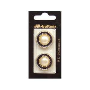   Dill Buttons 23mm Shank Enamel Blue/Gold 2 pc (6 Pack)