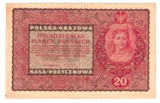 Poland 20 Marek Banknote 1919 High Grade  