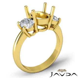   Ring Oval 3 Stone Semi Mount 14k Gold s5.5 Engagement Women  