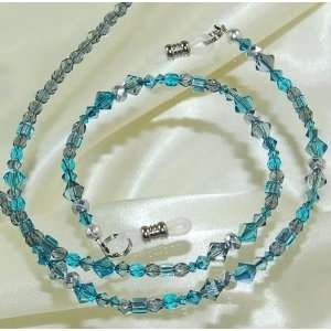   Crystals Indicolite Blue Eyeglass Holder Chain 