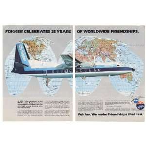   Fokker F27 Friendship Airplane 2 Page Print Ad