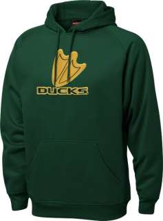Oregon Ducks Green Tackle Twill Performance Fleece Hooded Sweatshirt 