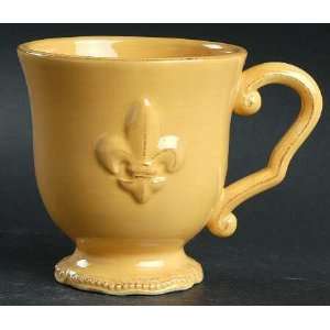   Fleur De Lis Yellow Mug, Fine China Dinnerware