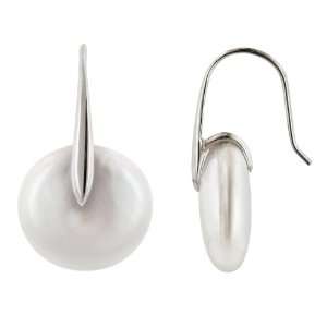   Sterling Silver Coin Freshwater Cultured Pearl Drop Earrings Jewelry