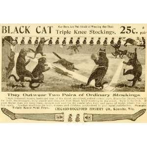   Black Cat Stockings Baseball Game Play Catcher   Original Print Ad