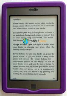  Kindle TOUCH PURPLE Silicone Gel Skin Case Cover 3G Wifi New 