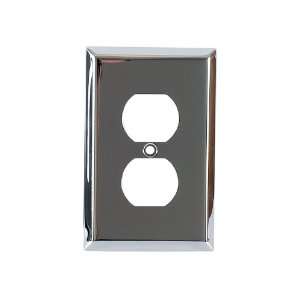   Faux Chrome Traditional Duplex Receptacle Wall Plate