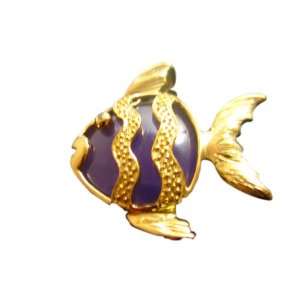 Lavender Jade Fish Pendant Gold Plated Over Sterling Silver with 