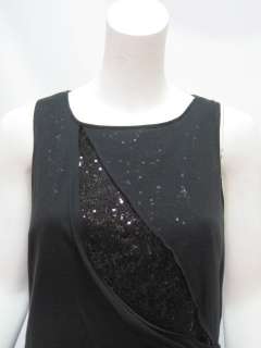 Sachin + Babi womens notte onyx black sequin inlay wrap dress 0 $240 