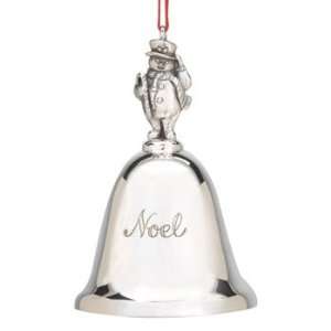  Silver Plated Noel Bell, Snowman   Christmas Ornament 