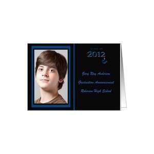  Tassel on Cap 2012 Photo Card, Graduation Announcement, Blue 